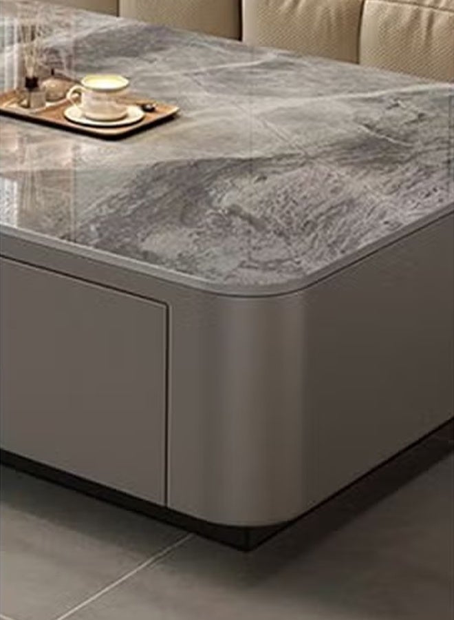keke Coffee Table for Living Room Small Household Tea Table Modern light luxury Combination Simple 140*60cm  Grey Stone Board - Image 3
