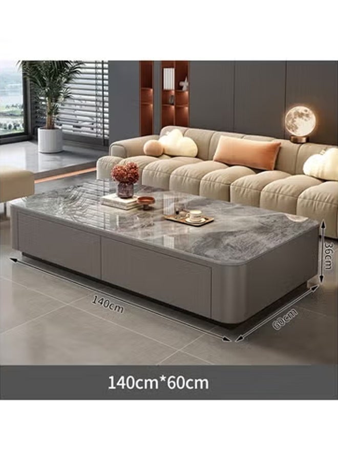 keke Coffee Table for Living Room Small Household Tea Table Modern light luxury Combination Simple 140*60cm  Grey Stone Board - Image 2