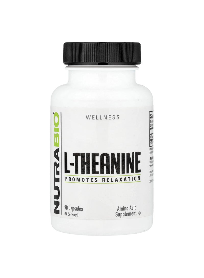 NutraBio L-Theanine, 90 Capsules (200 mg per Capsule)