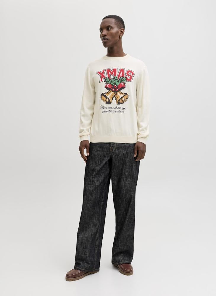 JACK & JONES Christmas Graphic Print Regular Fit Sweatshirt - Image 4