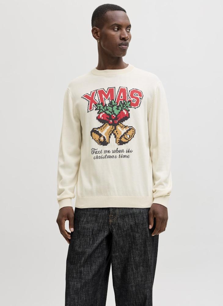 JACK & JONES Christmas Graphic Print Regular Fit Sweatshirt - Image 1
