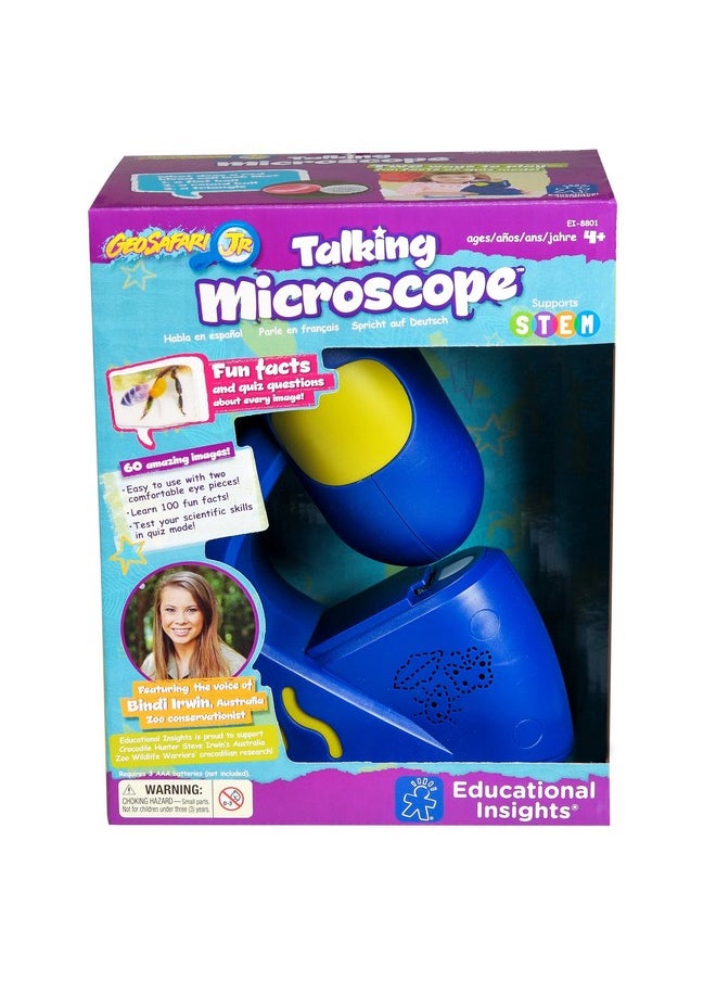 Educational Insights - Educational Insights GeoSafari Jr. Talking Microscope Featuring Bindi Irwin: Microscope for Kids, STEM & Science Toy, Interactive Learning, Ages 3+ - Image 1
