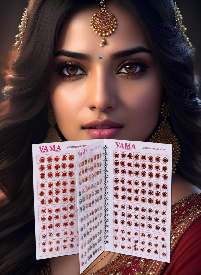 THANUS CRAFT THANU'S CRAFT Multicolor Round Pastel English Mint Colors Stone Border Forehead Sindoor Sticker Velvet Bindi Book Booklet for Women - Image 3