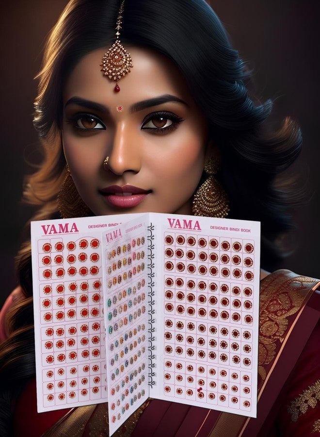 THANUS CRAFT THANU'S CRAFT Multicolor Round Pastel English Mint Colors Stone Border Forehead Sindoor Sticker Velvet Bindi Book Booklet for Women - Image 5