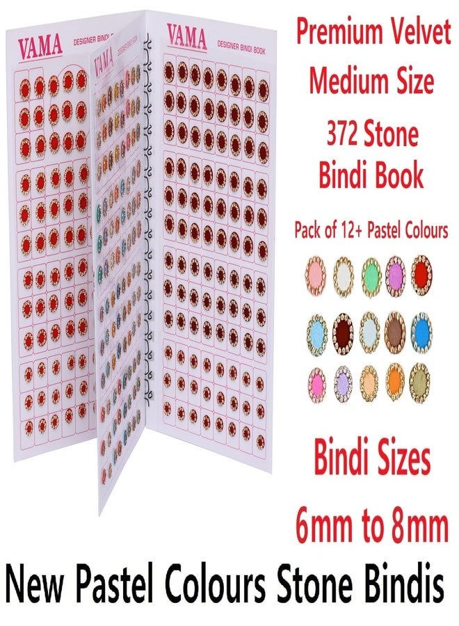 THANUS CRAFT THANU'S CRAFT Multicolor Round Pastel English Mint Colors Stone Border Forehead Sindoor Sticker Velvet Bindi Book Booklet for Women - Image 2