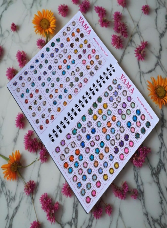 THANUS CRAFT THANU'S CRAFT Multicolor Round Pastel English Mint Colors Stone Border Forehead Sindoor Sticker Velvet Bindi Book Booklet for Women - Image 4
