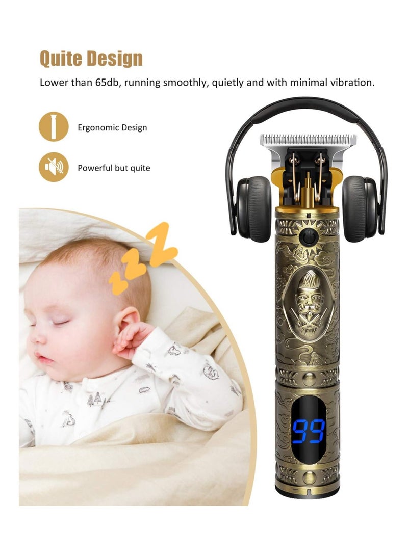 ELTRAZONE Upgraded T Blade Hair Trimmer for Men, Cordless Electric Pro Li Outliner, Zero Gapped Detail Barbershop Beard Shaver Rechargeable Hair Clippers with Limit Combs Guards & LED Display - Image 4