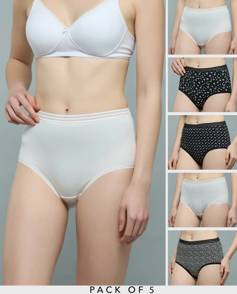 أر أند بي 5 Pack Printed Full Briefs