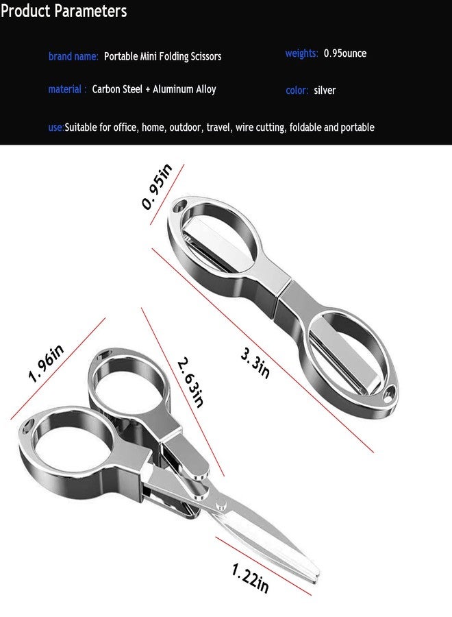 YVAOG Folding Mini Scissors, Stainless Steel Retractable Small Scissors for Home Office and Travel, 2-Piece Set - Image 2