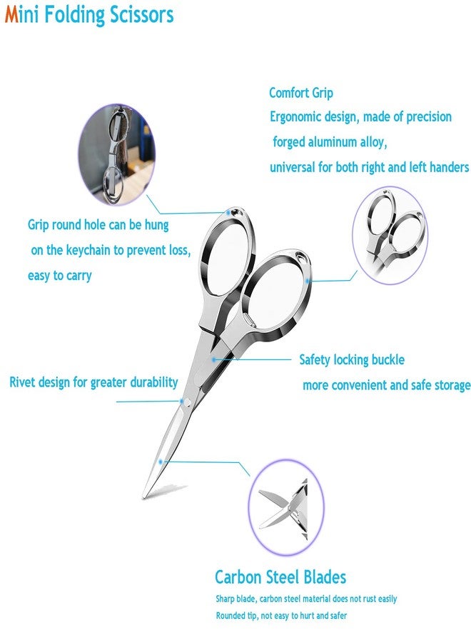 YVAOG Folding Mini Scissors, Stainless Steel Retractable Small Scissors for Home Office and Travel, 2-Piece Set - Image 3