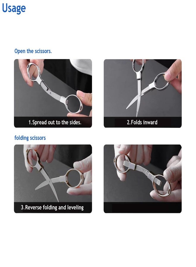 YVAOG Folding Mini Scissors, Stainless Steel Retractable Small Scissors for Home Office and Travel, 2-Piece Set - Image 5