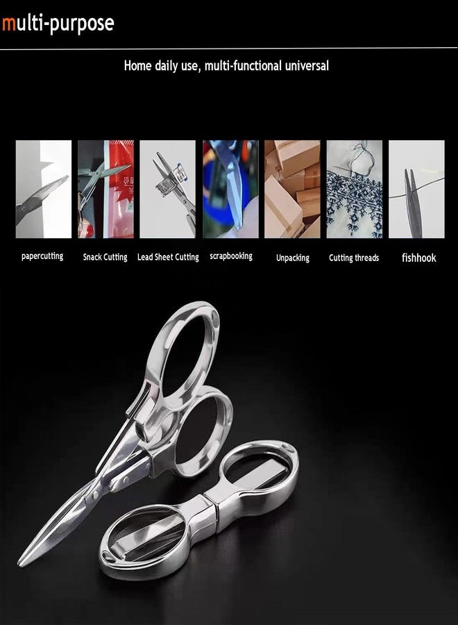 YVAOG Folding Mini Scissors, Stainless Steel Retractable Small Scissors for Home Office and Travel, 2-Piece Set - Image 4