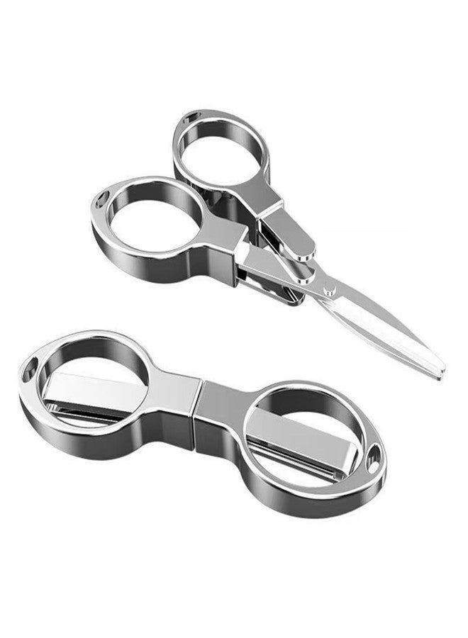 YVAOG Folding Mini Scissors, Stainless Steel Retractable Small Scissors for Home Office and Travel, 2-Piece Set - Image 1
