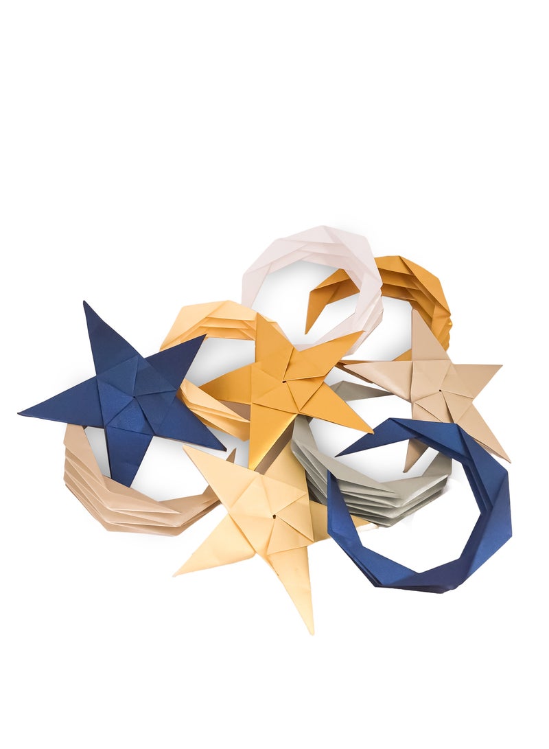 زينة رمضان من ورق ملون على شكل هلال ونجوم - Image 2