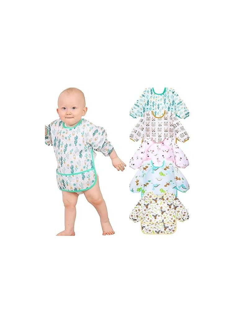 ORiTi مريلة أورتي للأطفال، مريلة بأكمام طويلة، مريلة مقاومة للماء للأطفال، 0-24 شهر، مريلة محايدة للأطفال - Image 1