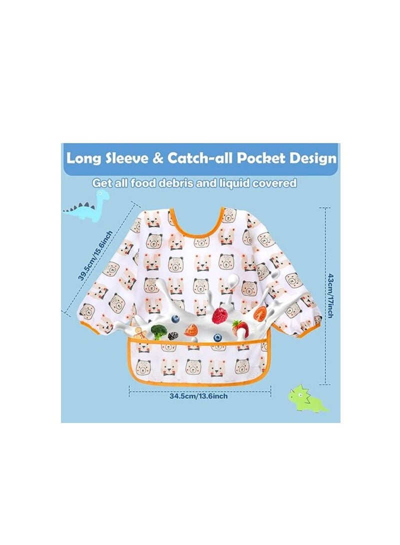 ORiTi مريلة أورتي للأطفال، مريلة بأكمام طويلة، مريلة مقاومة للماء للأطفال، 0-24 شهر، مريلة محايدة للأطفال - Image 3