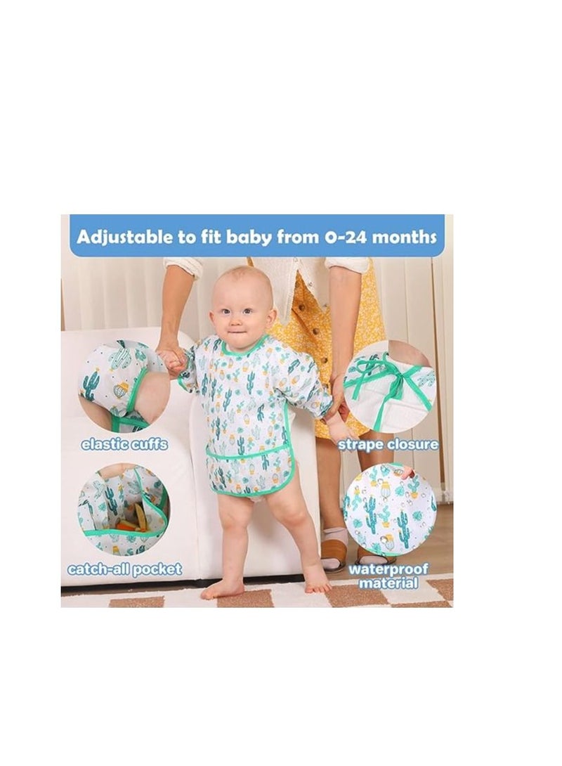 ORiTi مريلة أورتي للأطفال، مريلة بأكمام طويلة، مريلة مقاومة للماء للأطفال، 0-24 شهر، مريلة محايدة للأطفال - Image 4