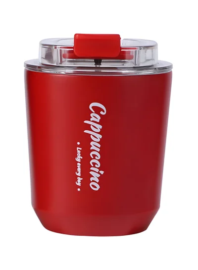 flâneur Travel-Friendly 280ml Insulated Coffee Cup with Transparent Lid - Compact and Durable, Perfect for Students and Travelers, Thermal Tumbler for School and Office, Lightweight Design