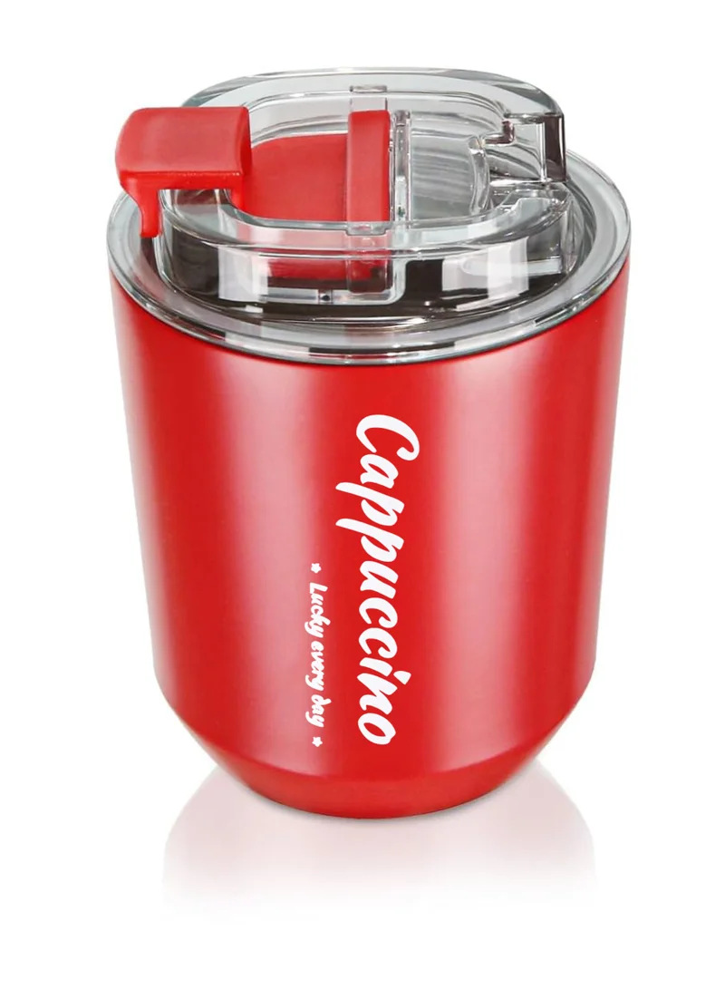 flâneur Travel-Friendly 280ml Insulated Coffee Cup with Transparent Lid - Compact and Durable, Perfect for Students and Travelers, Thermal Tumbler for School and Office, Lightweight Design