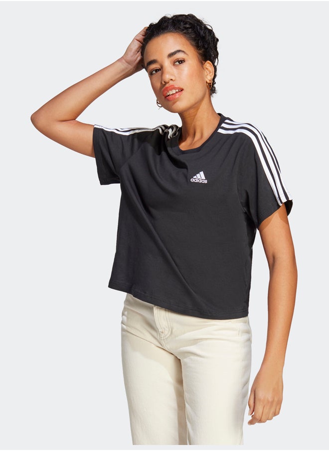 Adidas Essentials 3-Stripes Single Jersey Crop Top  - Image 1