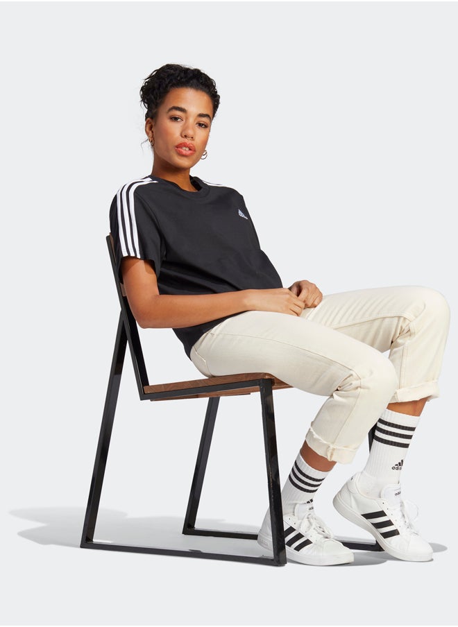 Adidas Essentials 3-Stripes Single Jersey Crop Top  - Image 4
