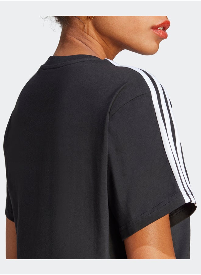 Adidas - Essentials 3-Stripes Single Jersey Crop Top - Image 1