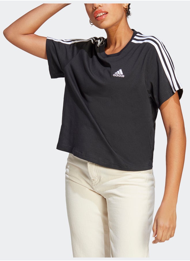 Adidas Essentials 3-Stripes Single Jersey Crop Top  - Image 2