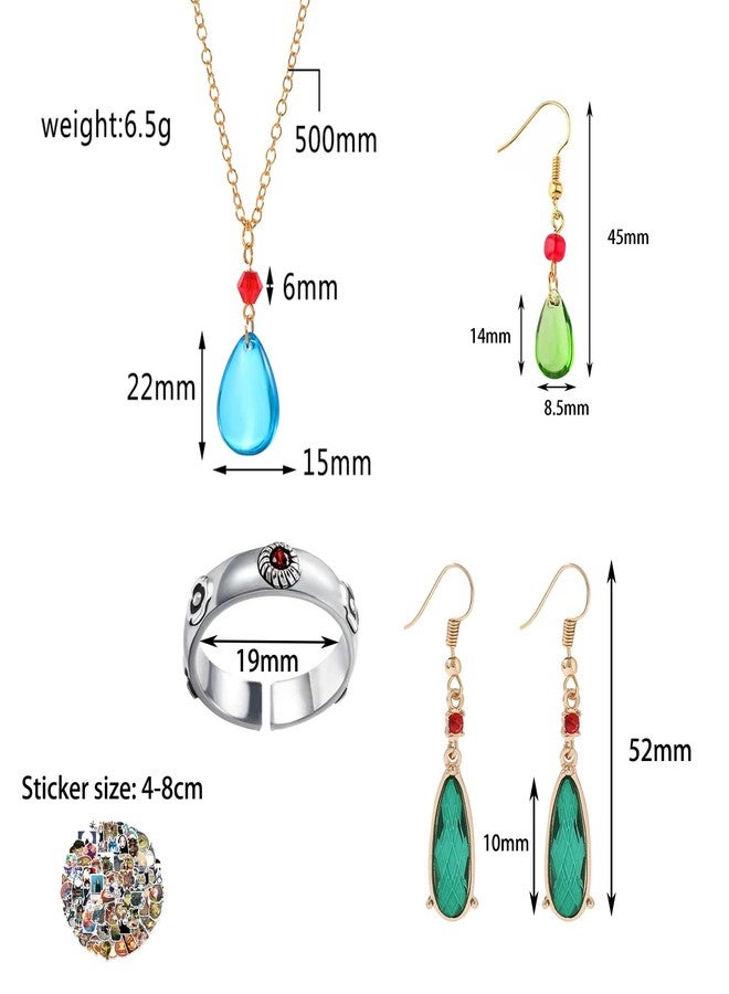 HJYZY Howl's M. Castle Jewelry Set Drop Earrings Anime Cosplay Costume Accessories with Stickers Total 14 Pcs - Image 2