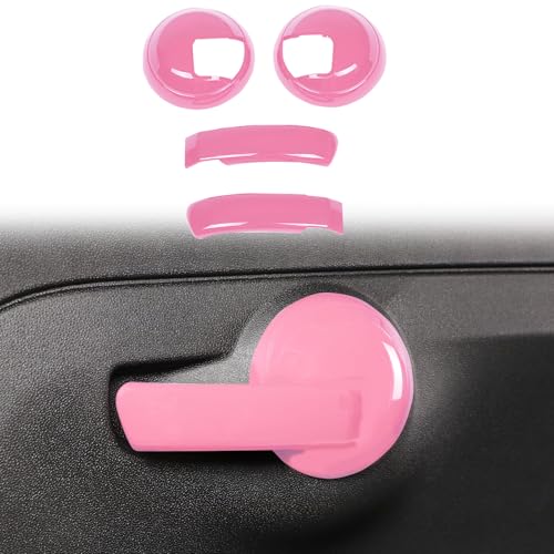 HAPPYHORSE Car Inner Door Handles Cover Compatible with Fiat 500/500 Abarth 2010-2024 Car Inner Door Handles Protector Cover Trim Decorate Accessories (Pink) - Image 1