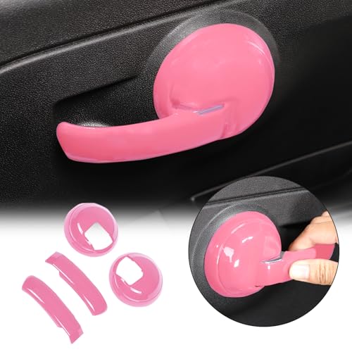 HAPPYHORSE Car Inner Door Handles Cover Compatible with Fiat 500/500 Abarth 2010-2024 Car Inner Door Handles Protector Cover Trim Decorate Accessories (Pink) - Image 3