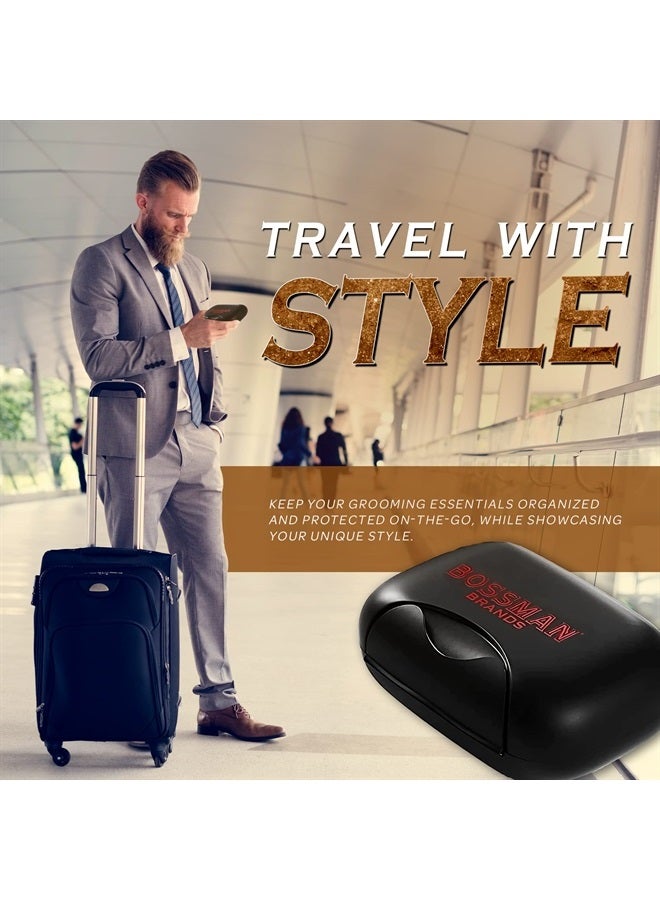 bossman Travel Soap Container - Bar Soap Holder Box - Travel Soap Saver Case - Men's Traveling Size Toiletries (Black) - Image 4
