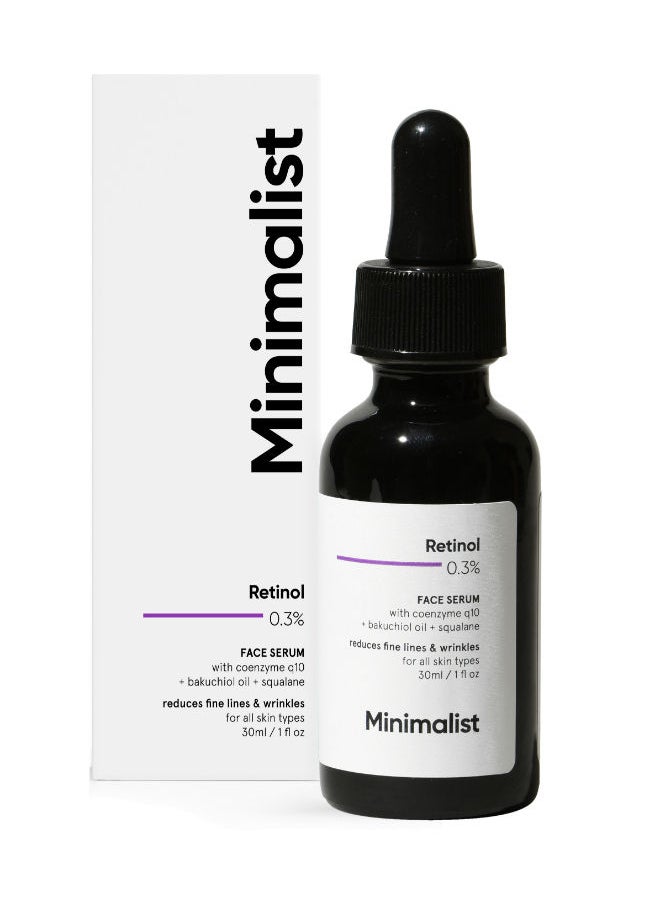 MINIMALIST Minimalist 0.3% Retinol Serum For Face For Anti Aging, 30 ml | Night Face Serum With Retinol & Q10 To Reduce Fine Lines & Wrinkles | For Women & Men 