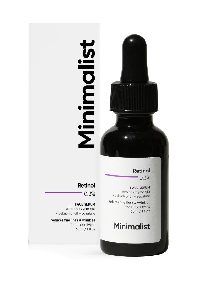 MINIMALIST - Anti Aging Face Serum with 0.3% Retinol |Night Face Serum With Retinol And Q10 To Reduce Fine Lines And Wrinkles | For Women And Men - Image 1