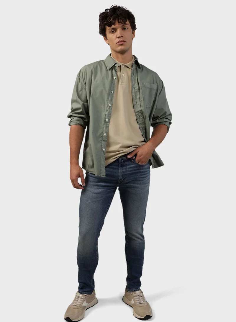 American Eagle Front Pocket Relaxed Fit Shirt