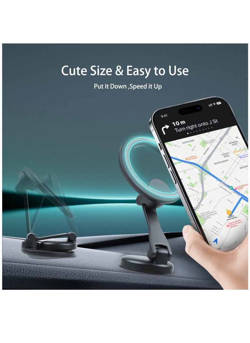 Captaintech Magnetic Car Phone Holder for iPhone 15 14 13 12 Pro Max and All Phones, Zinc Alloy Foldable Hands-Free Design, New Upgrades  - Image 4