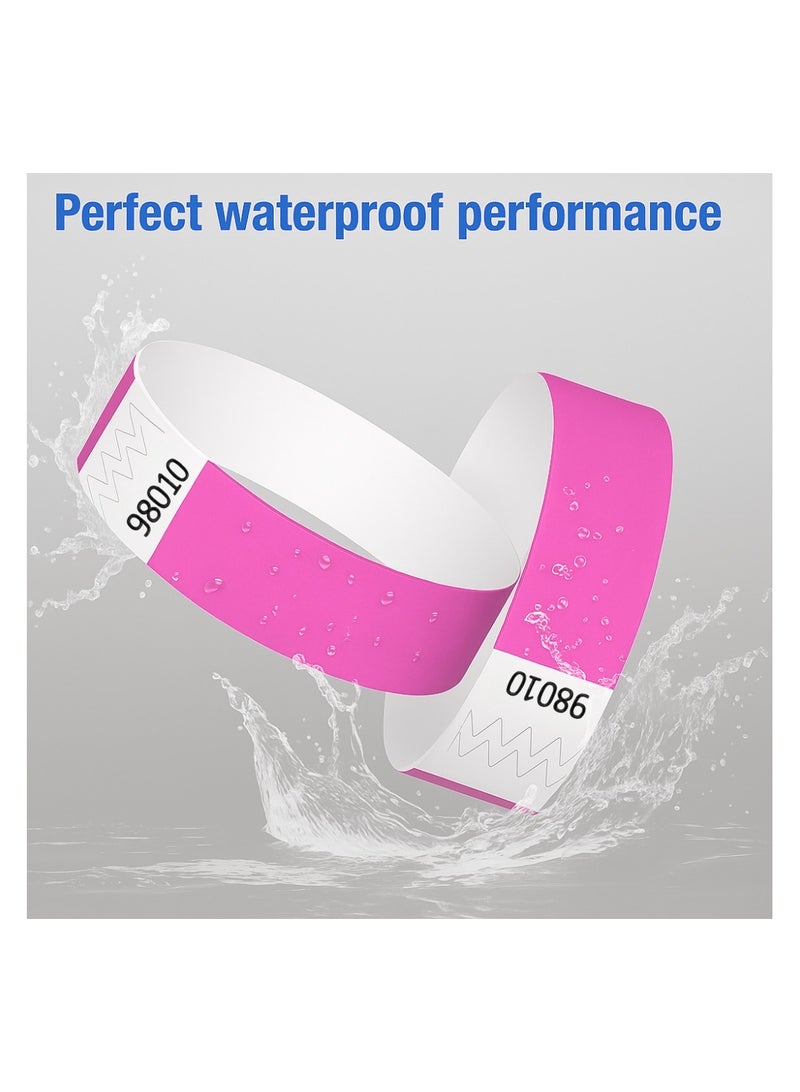 Event Paper Wristbands And Identification Bands Made Of Tyveck Material 19mm x 250mm Pink - Image 2