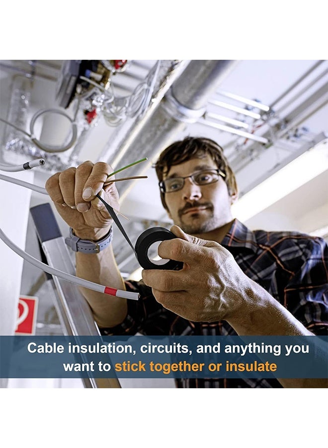 3 لفات الأسلاك تلوح في الأفق شريط الأسلاك تسخير شريط قطعة قماش أسود لاصق شريط لاصق للسيارات سلك حماية العزل الكهربائي تسخير الضوضاء دليل الحرارة 45 متر في المجموع - Image 4