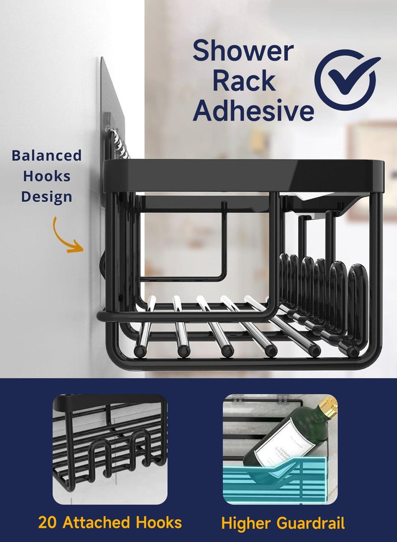 5-Pack New Triangular Shower Organizer, 304 Stainless Steel Corner Rack with Adhesive, No-Drill Bathroom Storage Holder  - Image 3