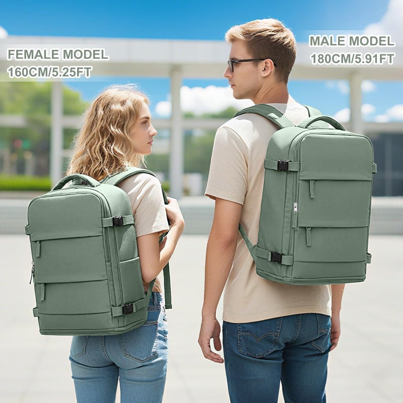 coowoz Travel Backpack For Women Men,Carry On Backpack,Hiking Backpack Waterproof Outdoor Sports Rucksack Casual Daypack Travel Essentials(Olive Green) - Image 3