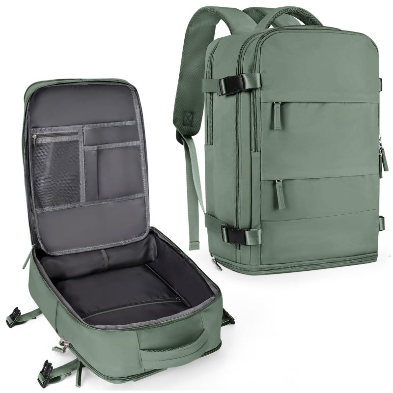 coowoz Travel Backpack For Women Men,Carry On Backpack,Hiking Backpack Waterproof Outdoor Sports Rucksack Casual Daypack Travel Essentials(Olive Green) - Image 1