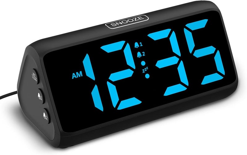 Netzu Digital Alarm Clocks for Bedrooms, Loud Alarm Clock with Dual Alarms, Bold Digits, 5 Dimmers, 4 Volumes, Snooze, Bedside Clock for Deep Sleepers Kids Teens Seniors, Plug in Clock, Easy to Set - Image 2