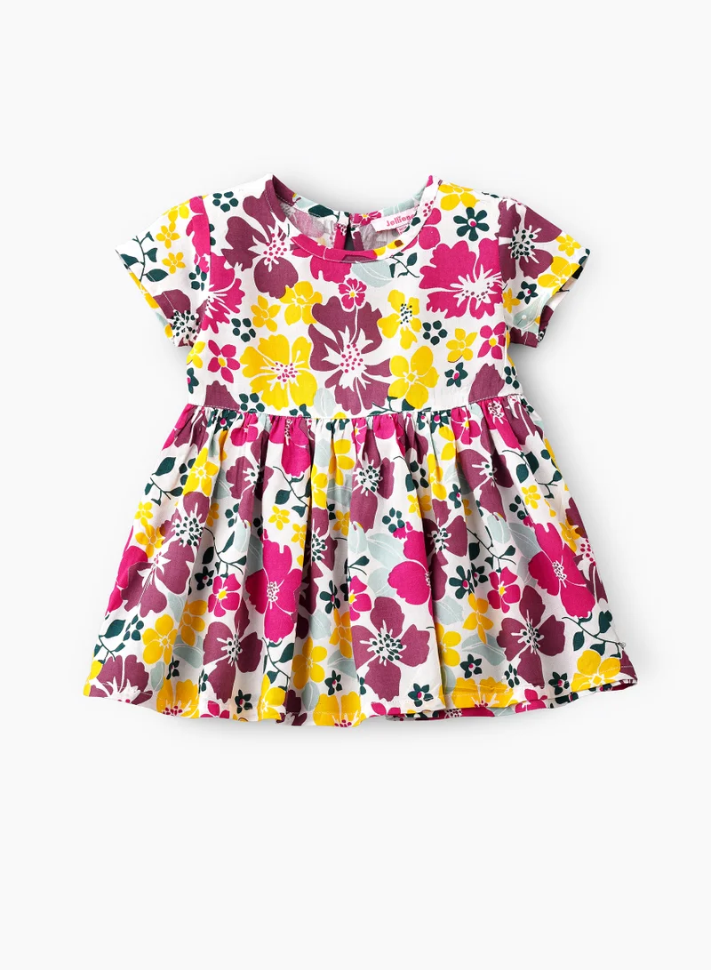 جيلين Colorful Floral Print Viscose Dress for Infant Girls