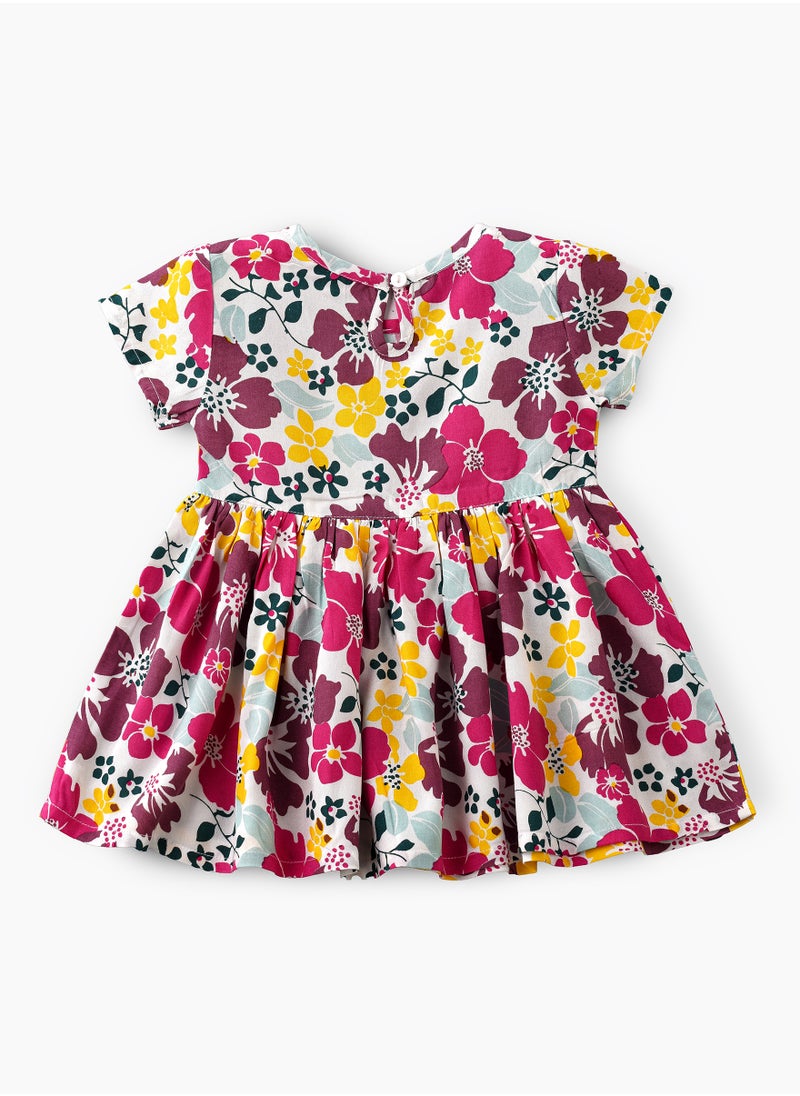 Jelliene Colorful Floral Print Viscose Dress for Infant Girls  - Image 2