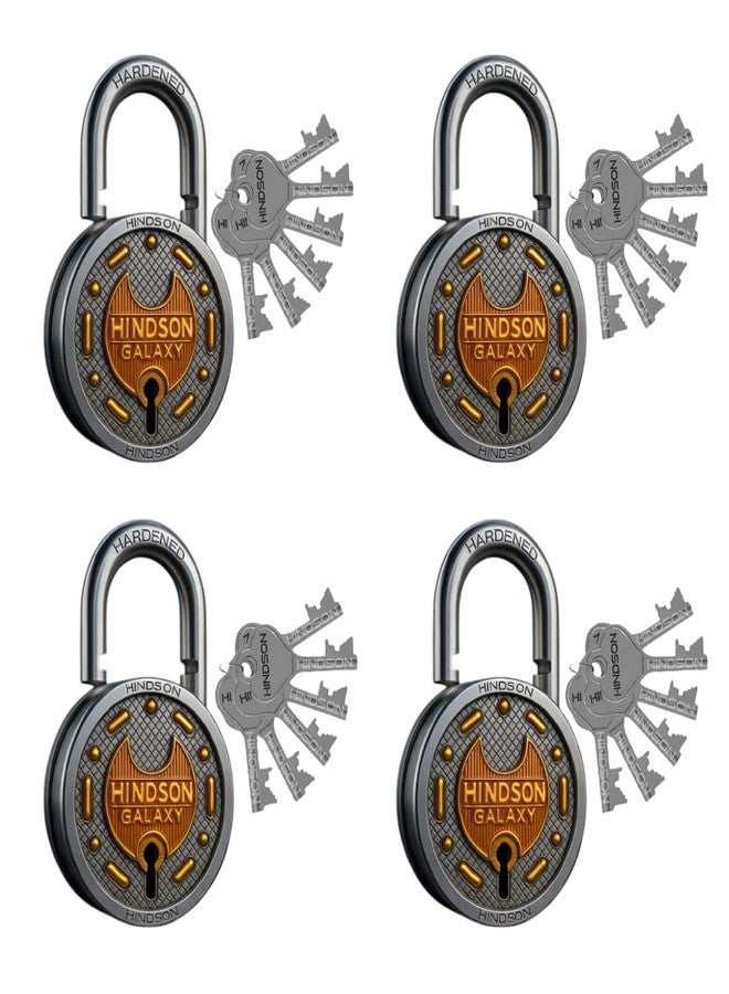 Hindson Galaxy Locks with 6 Keys - Pack of 4 - Image 1
