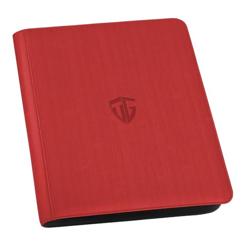 TCGUARD Toploader BinderHolds 216 Toploaders9 Pocket Top Loader Binder with Sleeves for 3x4 Rigid Toploaders Hard CasesTop loader Binders for TCG MTG Card Binder Trading Cards Binder RED - Image 1