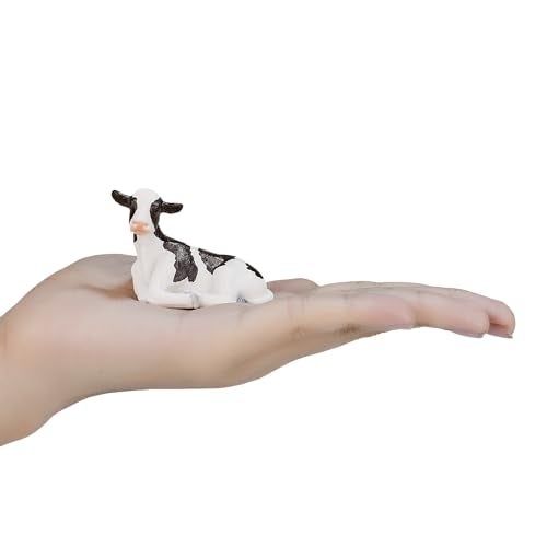 MOJO Holstein Calf Lying Down Realistic Farm Animal Hand Painted Toy Figurine - Image 4