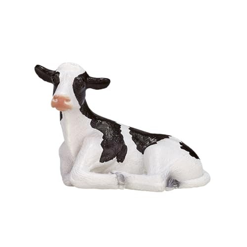 MOJO Holstein Calf Lying Down Realistic Farm Animal Hand Painted Toy Figurine - Image 1