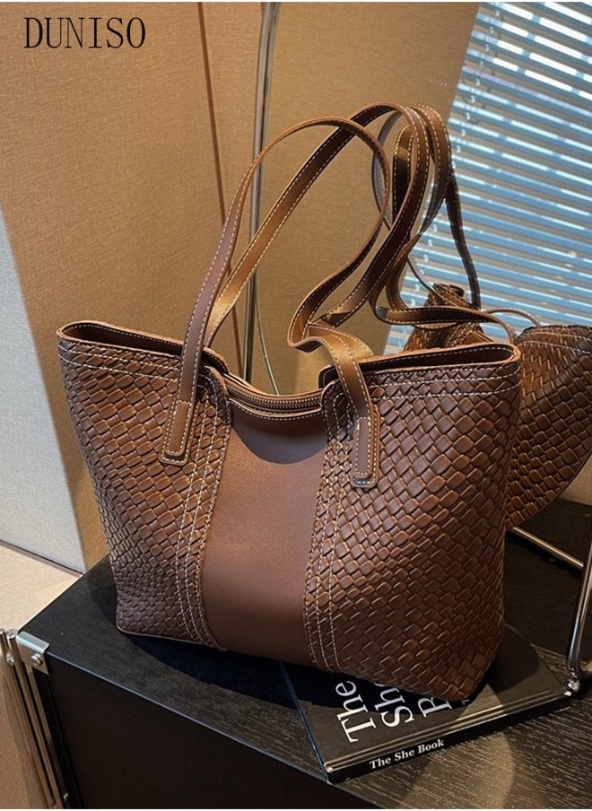 DUNISO - Women's Shoulder Tote Bag Faux Leather Handbag for Women Large Capacity Messenger Fashionable Travel Shoulder Bag for Ladies Girls College Students - Image 1