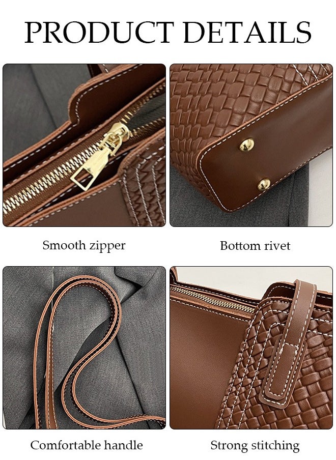 DUNISO - Women's Shoulder Tote Bag Faux Leather Handbag for Women Large Capacity Messenger Fashionable Travel Shoulder Bag for Ladies Girls College Students - Image 1