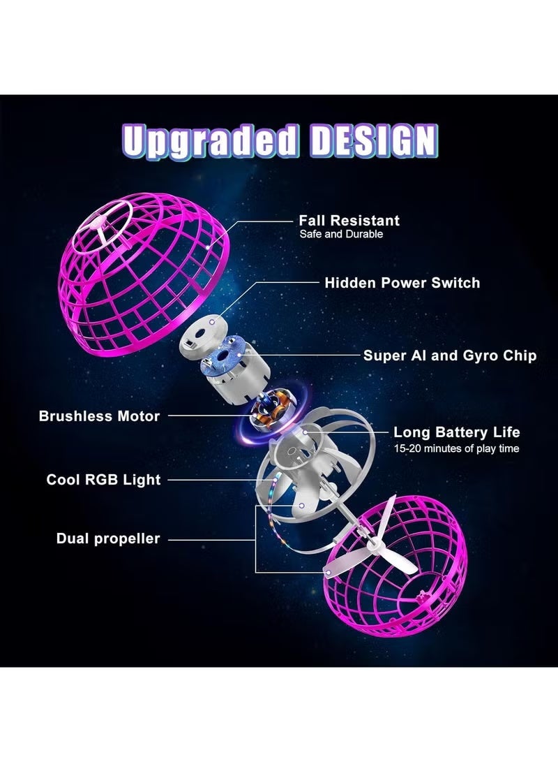Hamzone Flying Ball Toy, Hand Controlled Boomerang Spinner, Hover Orb Mini Drone with RGB LED Lights, 360° Magic Globe Shape, Indoor & Outdoor Toy for Kids & Adults, Cool Gift for Boys & Girls (Ages 6+) - Image 3